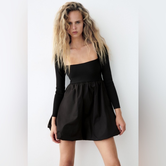 Zara - Combination Knit Dress - Picture 1 of 4